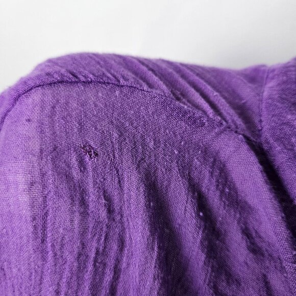 NEW Bryn Walker Isabella Aurora Gauze Top Jacket 3X Purple Cotton Tie Front Boho - Picture 15 of 15